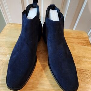Men's Navy Suede Chelsea Boots Size 13